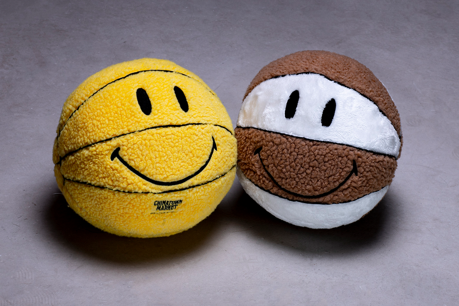 CHINATOWN MARKET's Signature 'Smiley' Design On The Plush Basketball at JUICE!