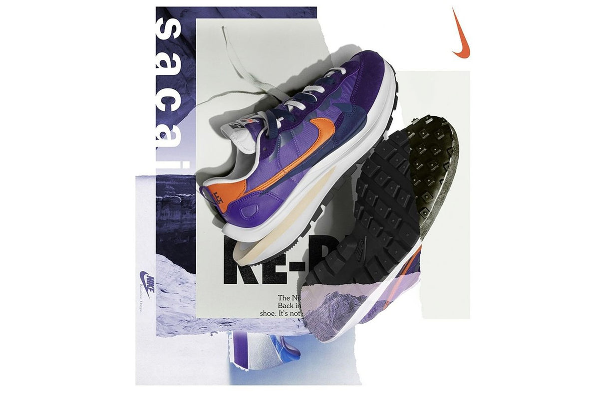 RAFFLE: SACAI x NIKE VAPORWAFFLE "DARK IRIS/CAMPFIRE ORANGE-WHITE"