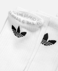 Trefoil Cushion Crew Socks (White)