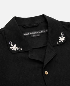 May Embroidery Open Collar Shirt (Black)