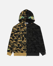 Camo Split Shark Relaxed Fit Full Zip Hoodie (Camo)