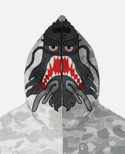 Camo Split Shark Relaxed Fit Full Zip Hoodie (Grey)