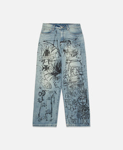 Scribble Denim Pants (Blue)