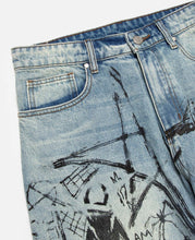 Scribble Denim Pants (Blue)