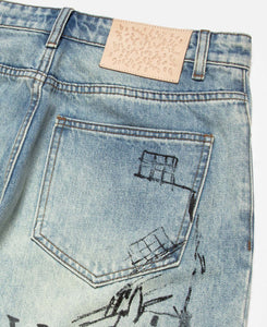 Scribble Denim Pants (Blue)