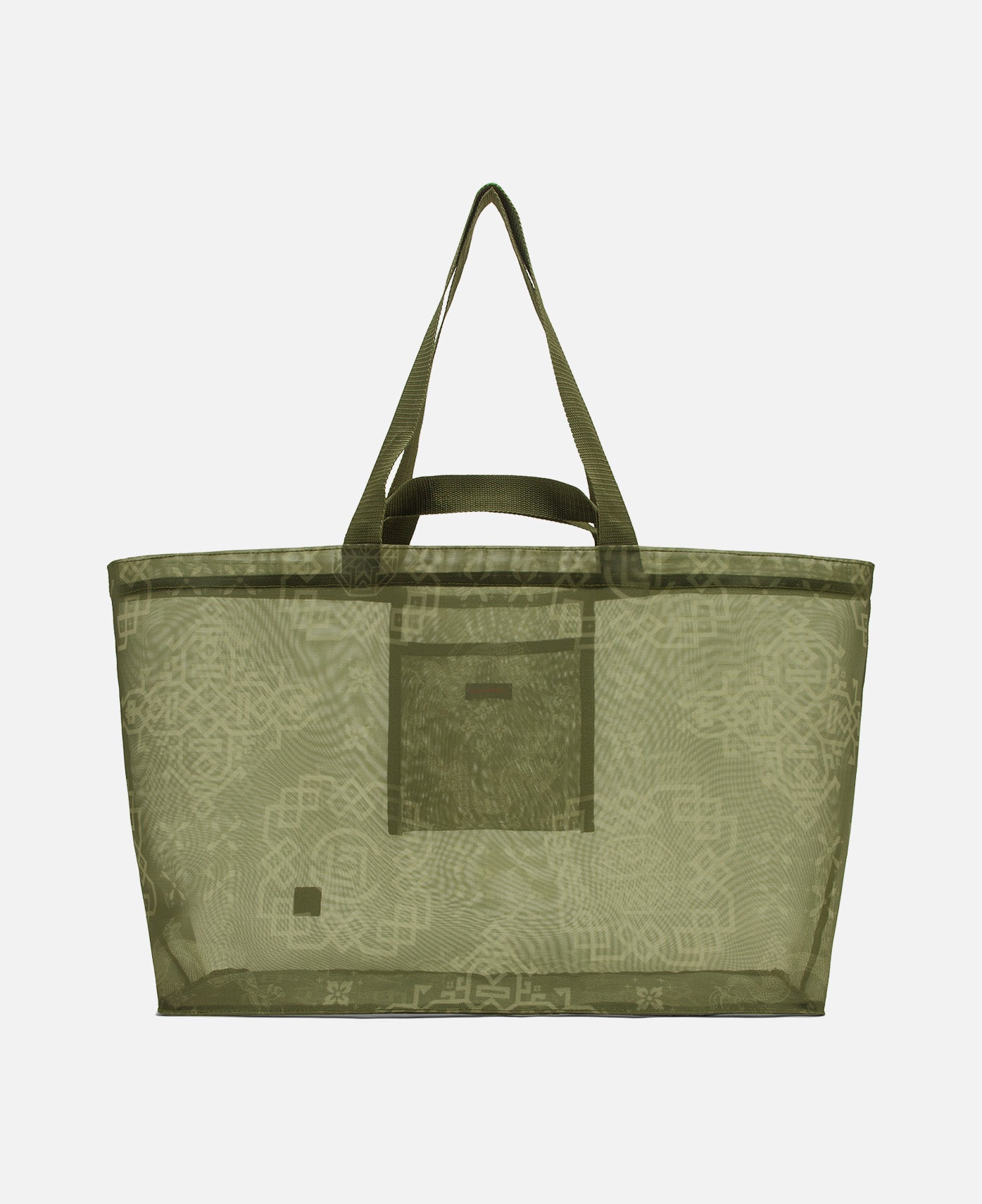 Large Silk Print Beach Bag (Olive)