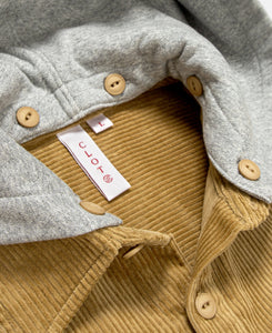 Corduroy Hooded Shirt (Beige)