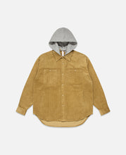 Corduroy Hooded Shirt (Beige)