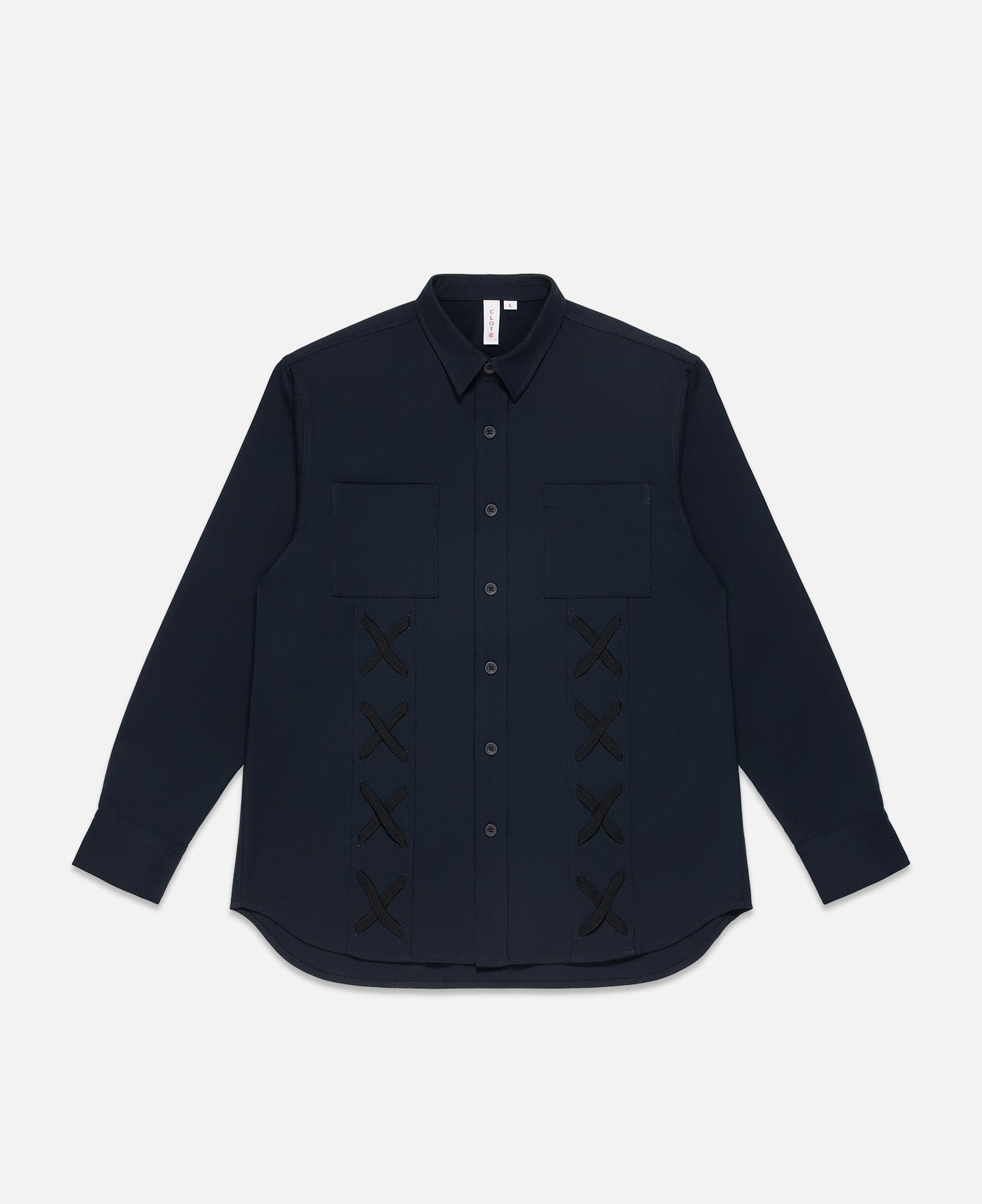 Crisscrossed Shirt (Navy)