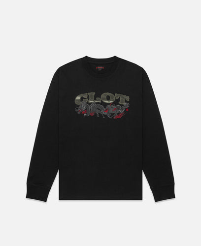 Dragon Horse Long Sleeves T-Shirt (Black)
