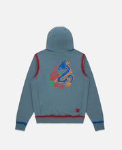 Enamel Dragon Print Hoodie (Blue)