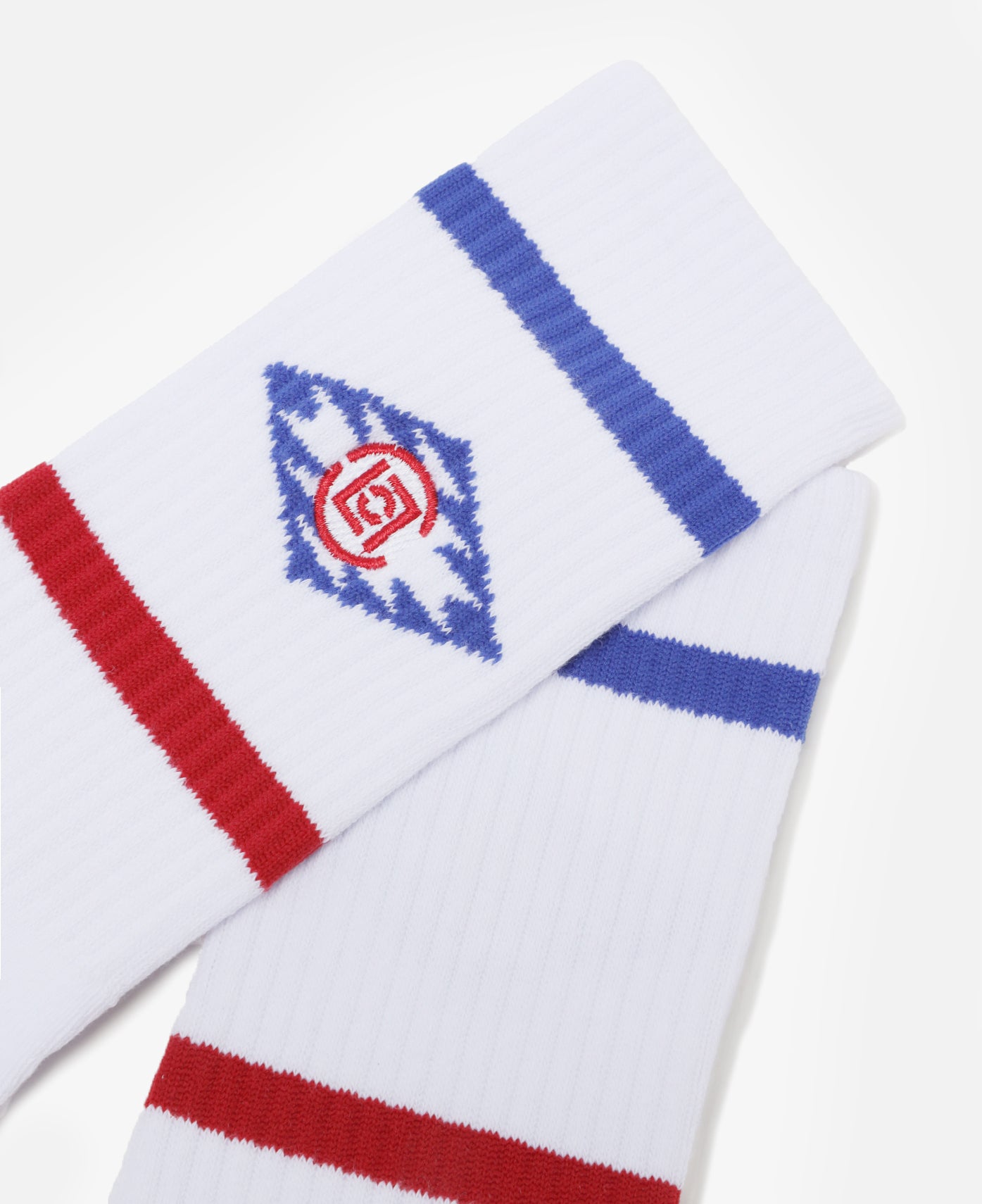 Ethnic Pattern Socks (White/Navy)