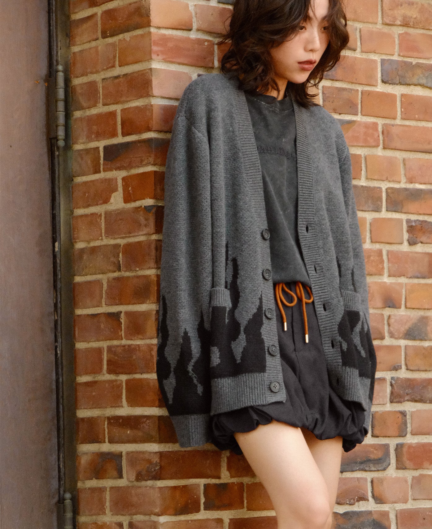 Flame Cardigan (Grey)