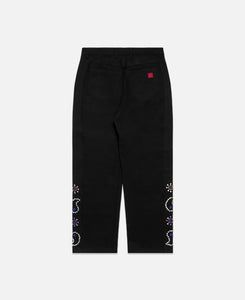 Paisley Studded Twill Pants (Black)