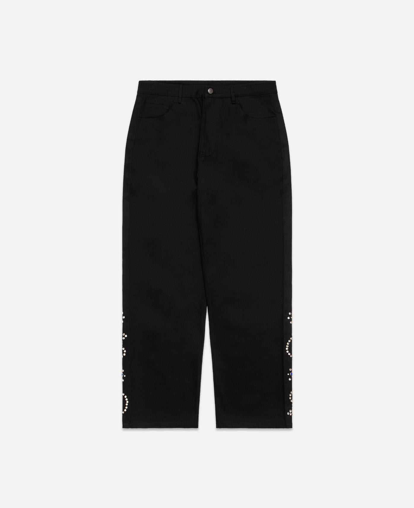 Paisley Studded Twill Pants (Black)