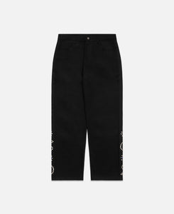 Paisley Studded Twill Pants (Black)