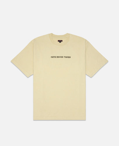 Path Never Taken Heavy Washed T-Shirt (Beige)