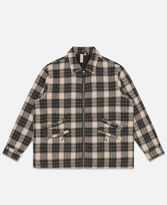 Quilted Checked Jacket (Black)