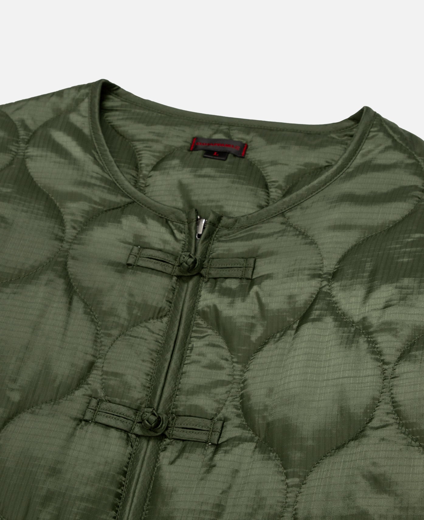 Quilted Chinese Jacket (Olive)