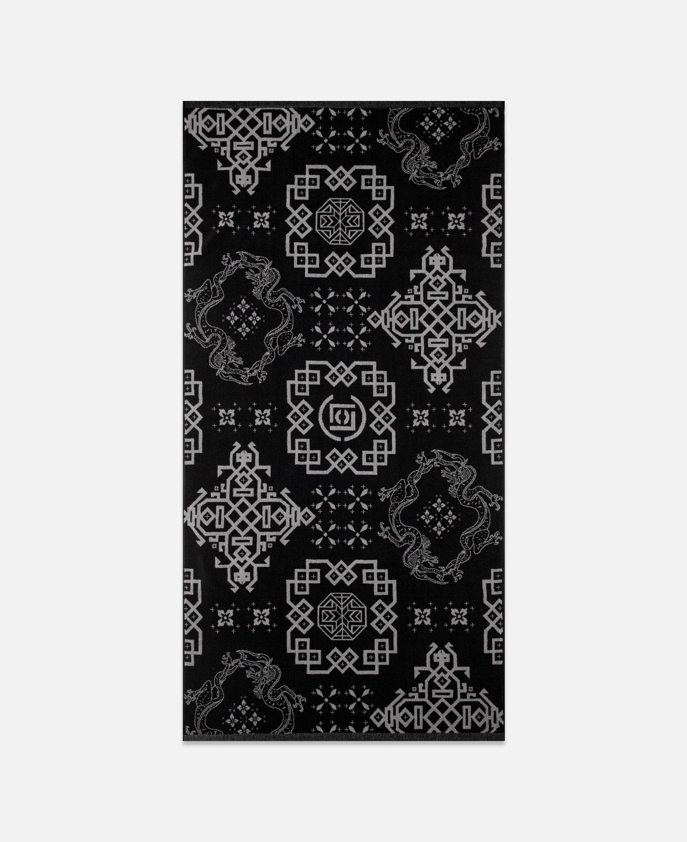 Silk Patterned Bath Towel (Black)