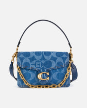 Coach Clot Chain Tabby Shoulder Bag In Maxi Signature Denim (Indigo)