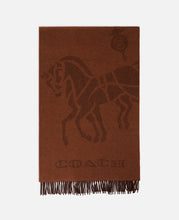 Coach Clot Reversible Horse And Carriage Oversized Muffler (Brown)