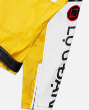 Grainy Faux / Nylon Moto Jacket (Yellow)