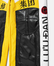 Grainy Faux / Nylon Moto Pants (Yellow)