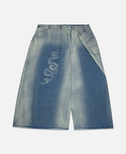 Washed Denim Maxi Denim Jeans (Blue)