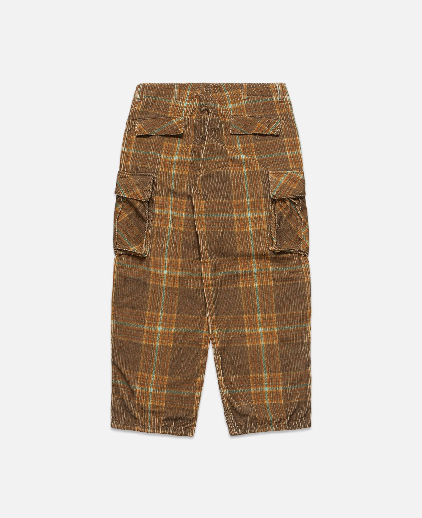Unisex Corduroy Printed Cargo Pants (Brown)