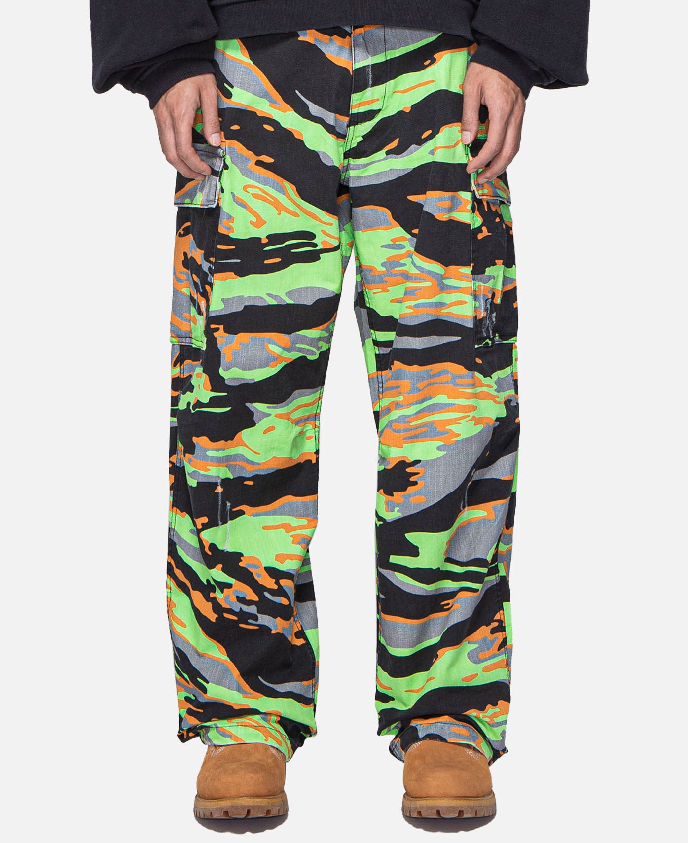 Unisex Printed Cargo Pants (Green)