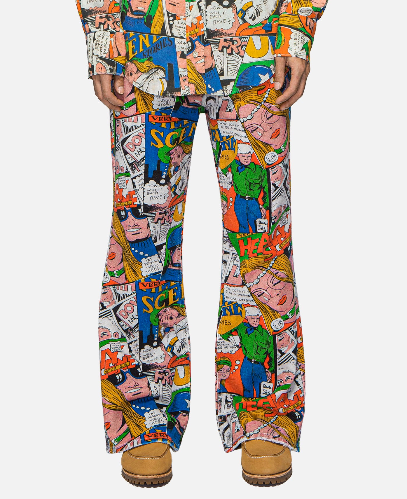 Unisex Printed Denim Pants (Multi)