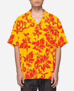 Unisex Printed Short Sleeve Shirt (Orange)