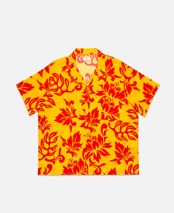 Unisex Printed Short Sleeve Shirt (Orange)