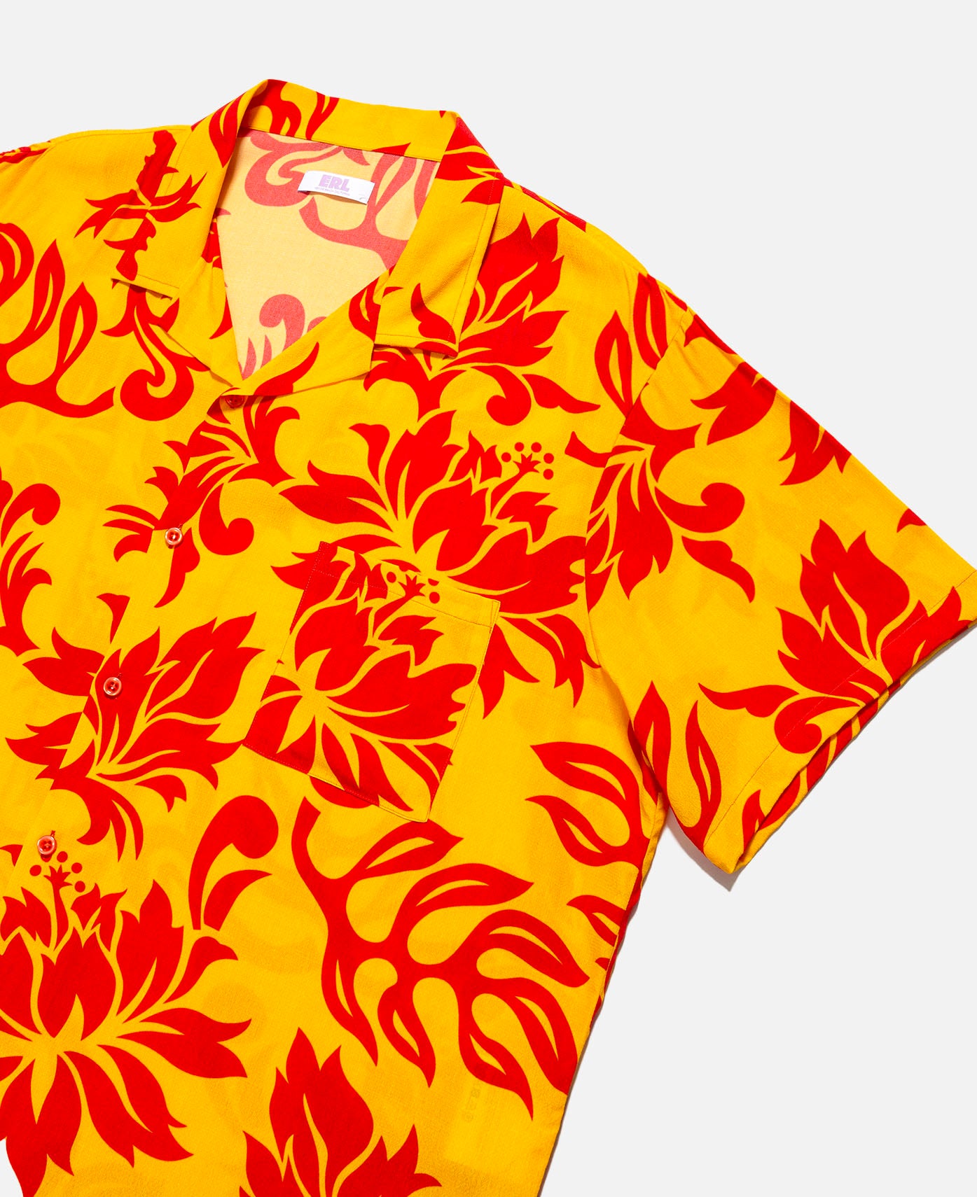Unisex Printed Short Sleeve Shirt (Orange)