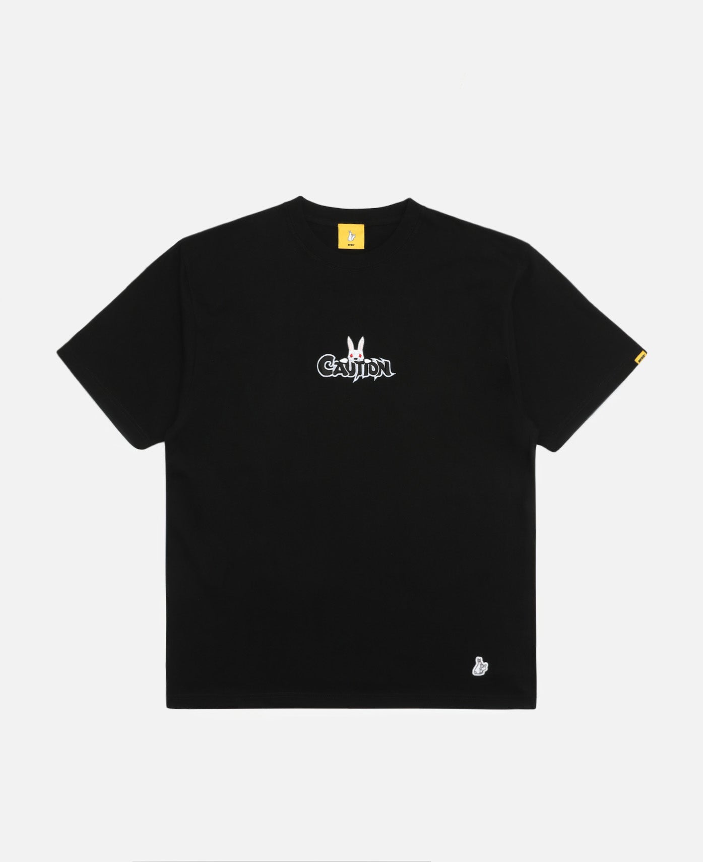 Caution Rabbit T-Shirt (Black)