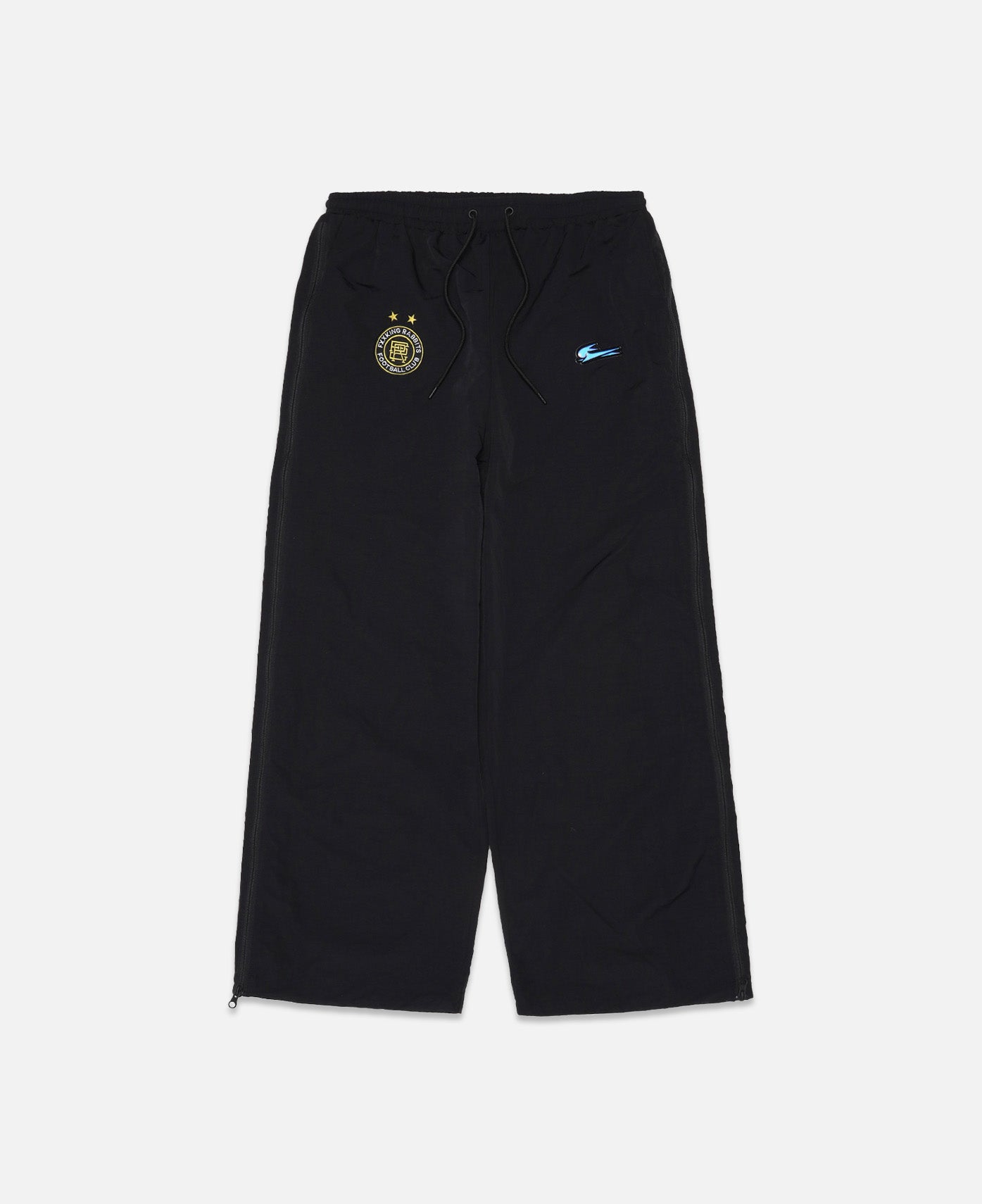 Switching Nylon Wide Pants (Black)