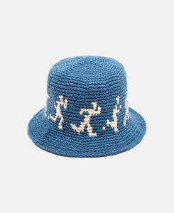 Running Guys Crochet Hat (Blue)