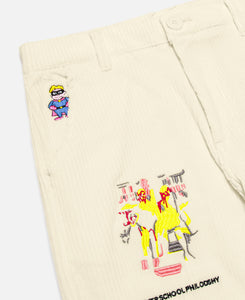 KidSuper Museum Embroidered Cordpants (Cream)