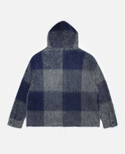 Mohair Hooded Shirt Jacket (Blue)