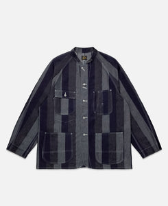 Chore Coat - 10Oz Denim / Stripe Jq. (Navy)