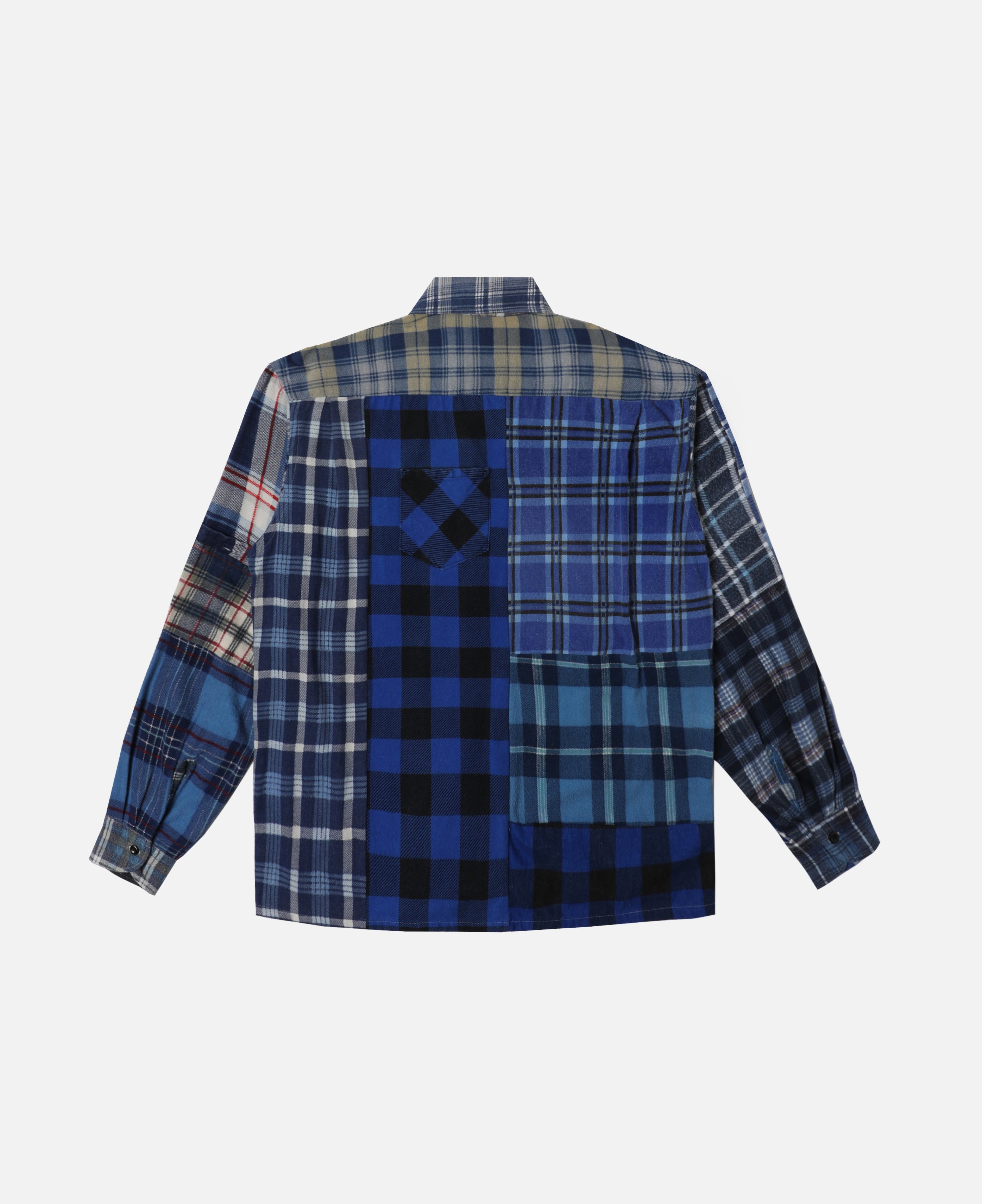 Flannel Shirt - Straight Hem Shirt (Multi) (Size S)