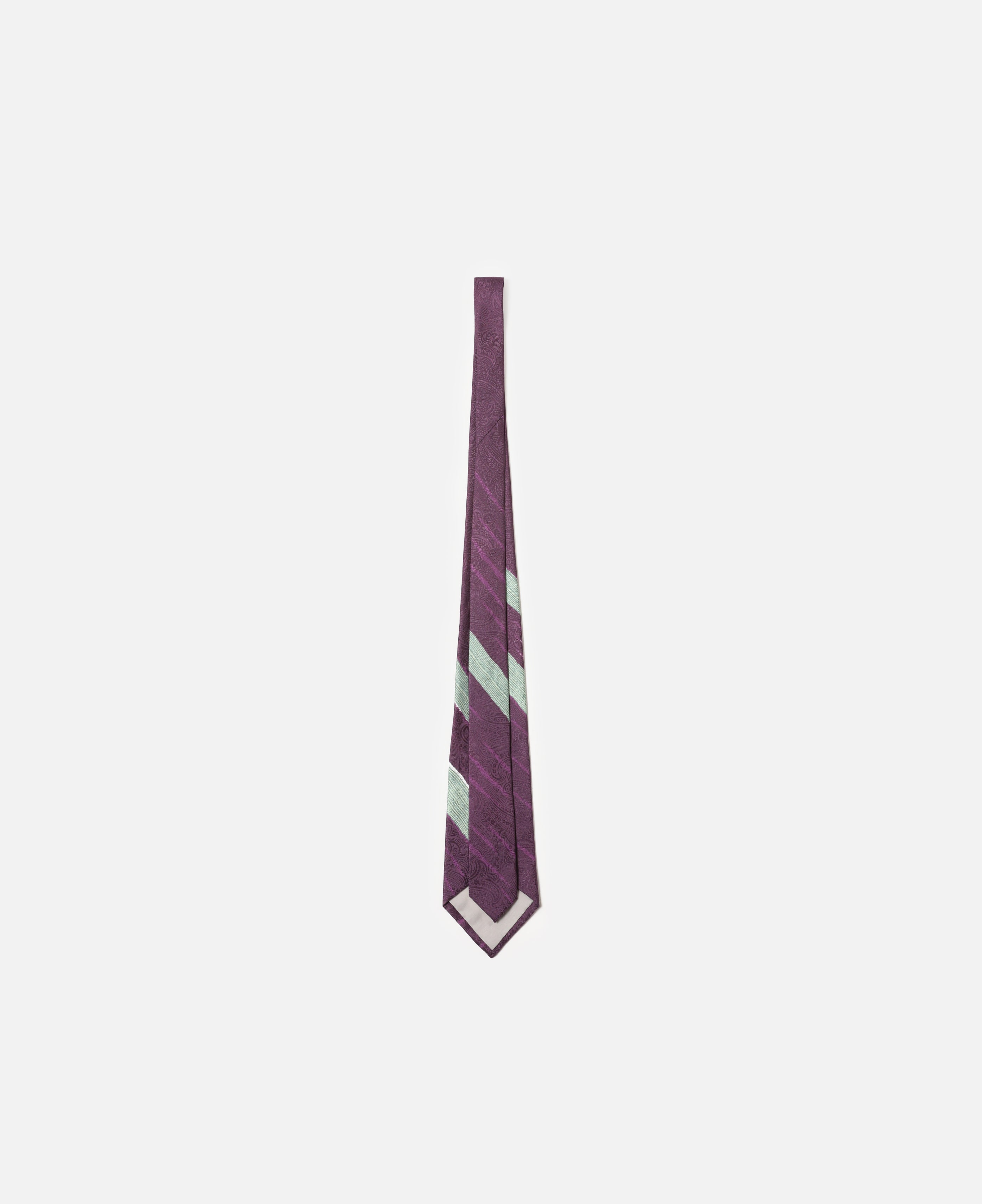 Neck Tie - Silk Paisley Satin (Purple)