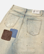 Patchwork Denim Shorts (Blue)