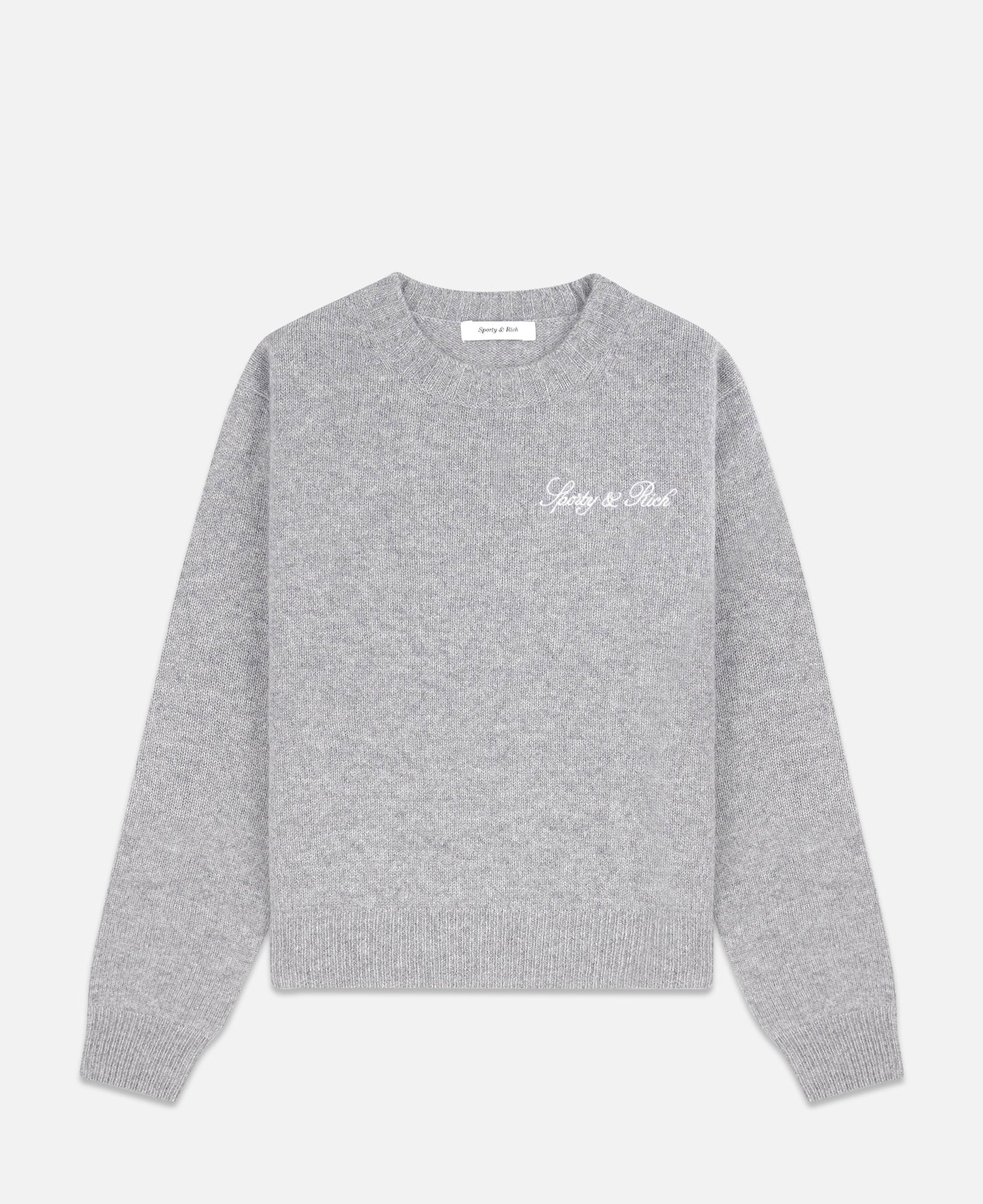Vendome Script Cashmere Crewneck (Grey)