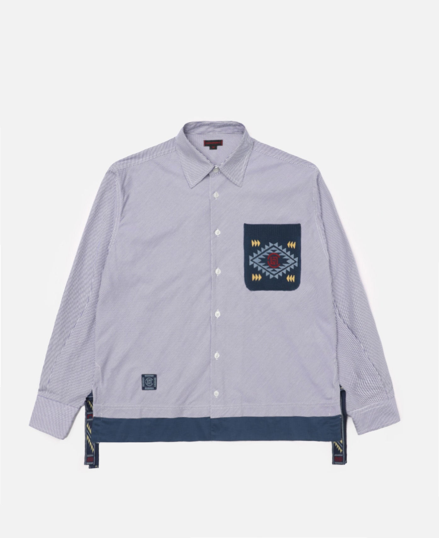 Striped Long Sleeve Shirt (Blue)