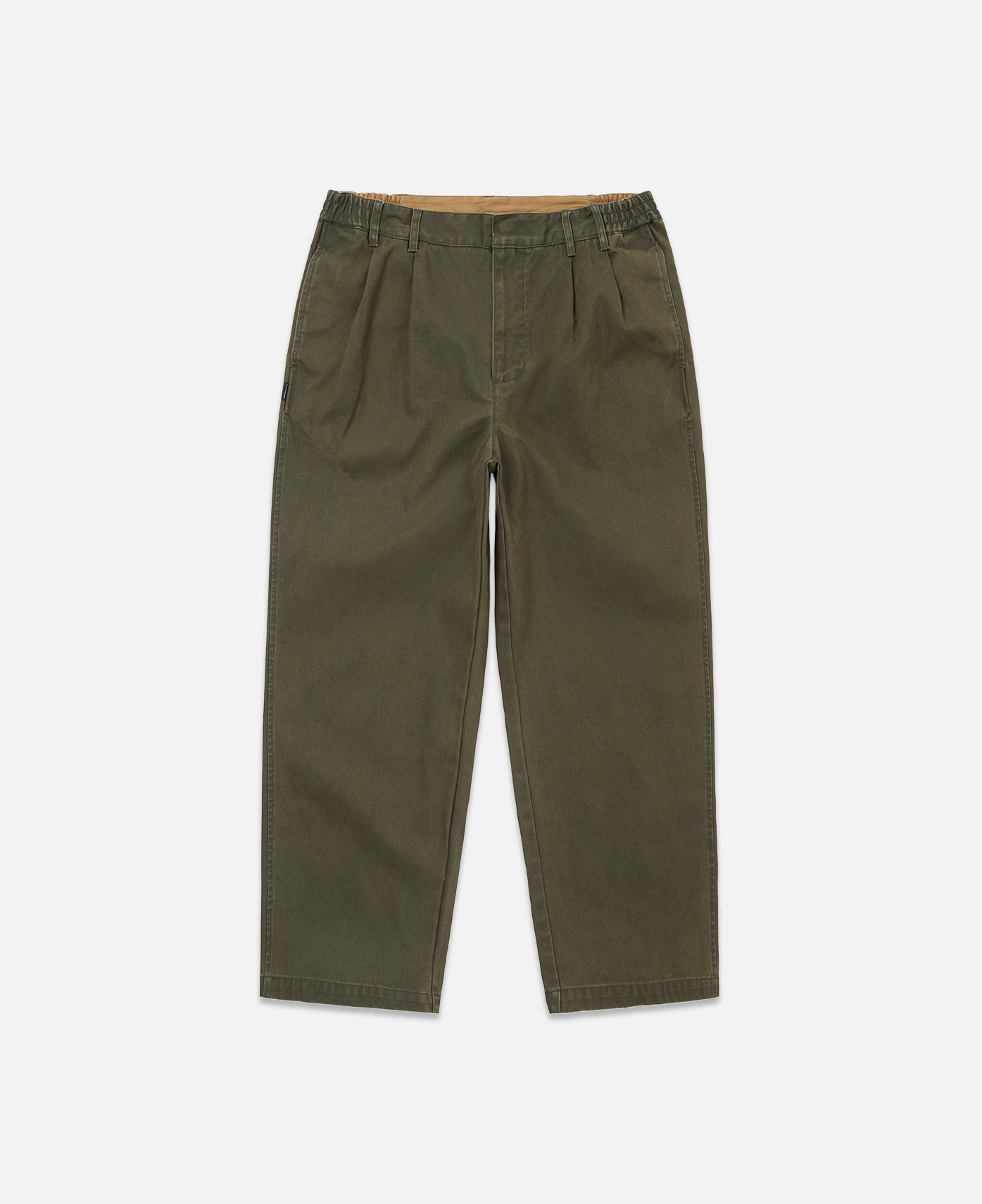 Double Pleated Wide Pants (Olive)