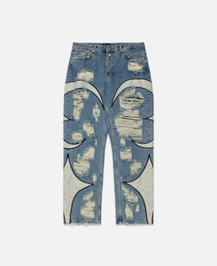 TC Leather Washing Denim Pants (War. Ver) (Blue)