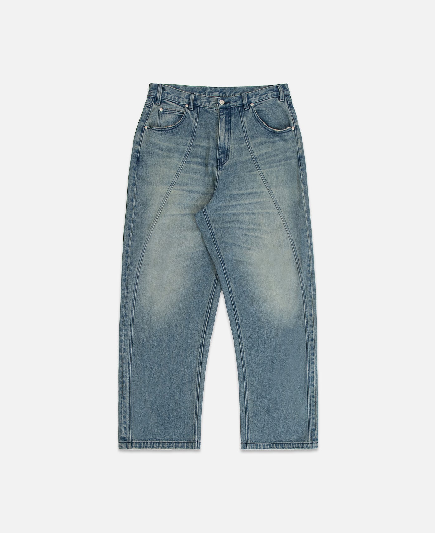 Classic Double Pocket Denim Jeans (Blue)