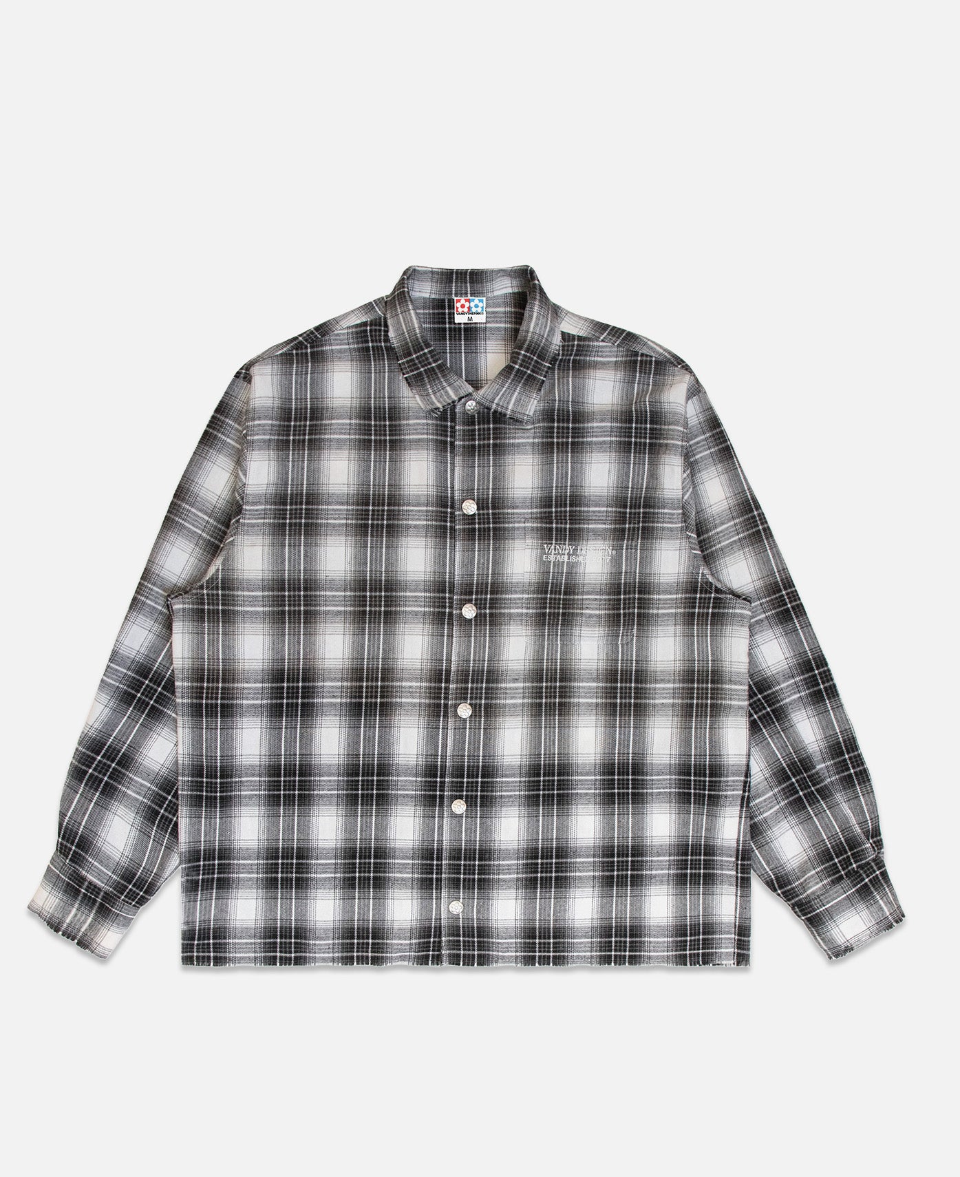 Flower Flannel Shirt (Grey)